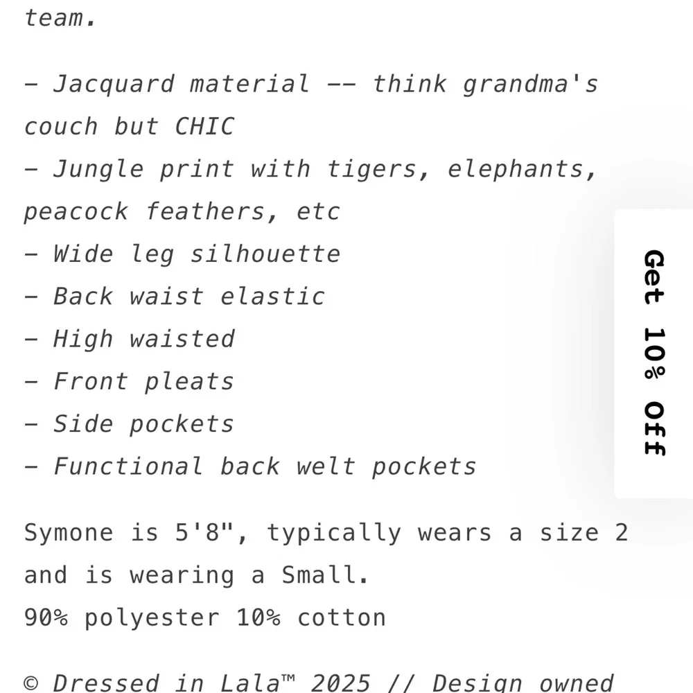 Dressed in La La Wild Soul Tiger Jacquard Trousers - Picture 8 of 8